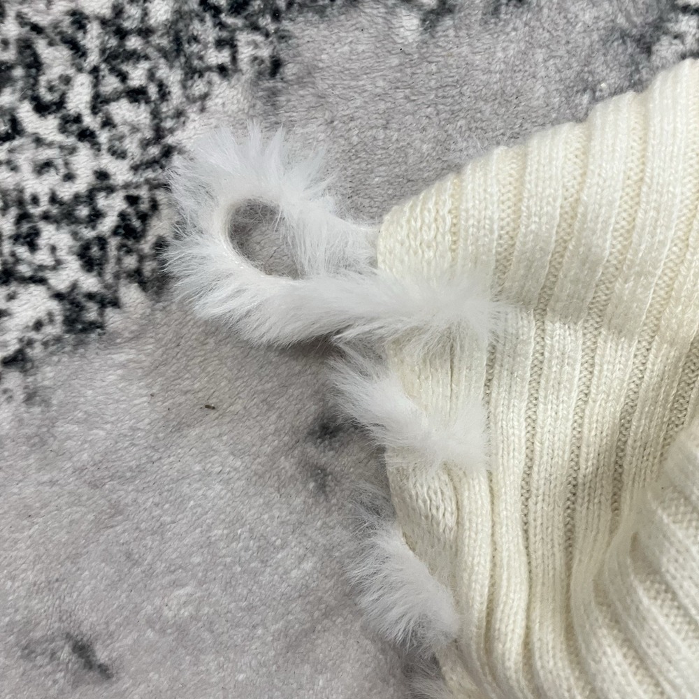 Chico's 3 Ecru Knit Open Cardigan‎ Sweater Fringe Trim Whipstitch Rib - Picture 8 of 15